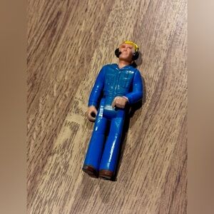 Vintage Fisher-Price Adventure People Pilot Figure Blue Jumpsuit w/ Octopus Logo